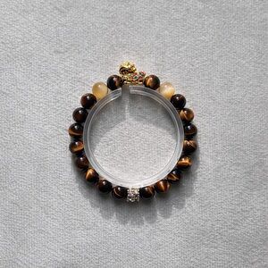 Tiger Eye Pixiu Bracelet | S925 Silver Charm | Wealth & Protection |